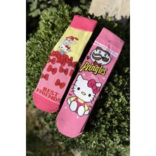 Lou Socks Unisex Hello Kitty Pembe 2'li Soket Çorap
