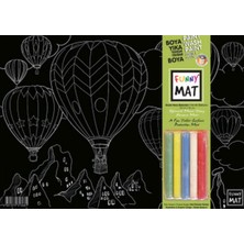Ethab Ticaret Funny Mat Black (Tebeşirli) Sıcak Hava Balonu 25X35 cm