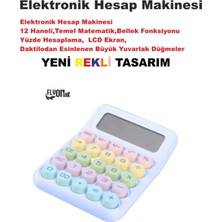 St. Morritz Yeni Tasarım  Renkli Büyük Düğme Elektronik Hesap Makinesi 14 Haneli  Temel Matematik  Yüzde Hesap