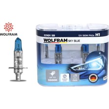 Wolfram Ampul 12V H1 100 P14.5S Sky Blue Beyaz Işık
