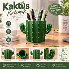 Rain Craft 3D 3D Baskı Kaktüs Kalemlik – Dekoratif Masaüstü Organizer – Ofis ve Çalışma Masası Kalemliği