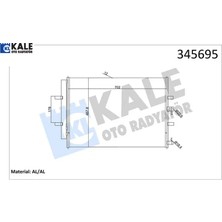 KALE RADYATÖR Klima Radyatoru Kondenseri Transit Custom V362 12 Transıt V363 14 2.2 Tdci 717X467 Al Al BK2119710AB/ 1778169/ BK2119710