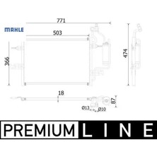Klima Radyatörü Kondenseri Opel Meriva A 1.3 Cdtı 1.6 Turbo Z16LET 1.7 Cdti 03> Mahle 13148296/ 1850094