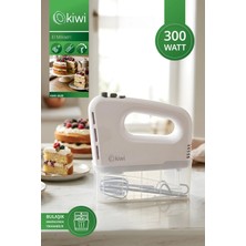Kiwi KMX-3620 Mikser 5 Kademe Turbo Fonksiyon Hamur Kancalı Saklama Kutulu Beyaz