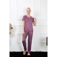 Veralya Kadın Mürdüm Kısa Kol Pijama Takım