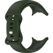 Caseonn Google Pixel Watch 5 45MM Kordon Esnek Spor Silikon Kayış Koyu Yeşil