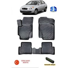 Ahlparts Hyundai Accent Era 2006-2012 Yılları Arası Uyumlu 3D Havuzlu Paspas Asma Koku ve Numaratör Hediyeli