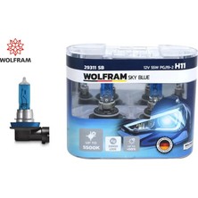 Ampul 12V H11 55 PGJ19-2 Sky Blue Beyaz Işık Wolfram 7701049263/ 6216.A3