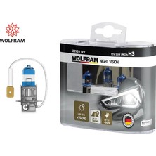 Ampul 12V H3 55 PK22S Nıght Vısıon 150 Fazla 20 Beyaz Işık Wolfram