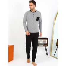Veralya Erkek Uzun Kol Penye Füme Pijama Takımı