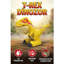 Farbu Oyuncak T-Rex Dinozor 17 cm Sesli Sis Püskürten Gerçekçi Tasarımlı Hareketli Oyuncak Dinozor