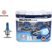 Ampul 12V H4 100/90 P43T Sky Blue Beyaz Işık Wolfram  22144 Sb