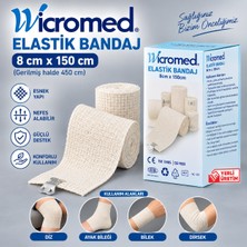 Wicromed Elastik Bandaj 8X150 cm – Metal Klipsli Esnek Destek Bandajı 50 Adet