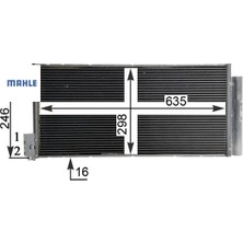 Klıma Radyatoru Corsa D-Combo 06 Grande Punto-Bravo Iı-Lınea 1.3-1.7 Cdtı-Mtj 1.6t 625X295X16 Mahle 95514601/ 1850168/ 55700408/ 93168140
