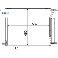 Klima Radyatörü Kondenser Chevrolet Aveo Al/al 515X428X16 Mahle 96878657/ 94838817/ 95227757