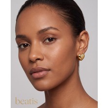 Beatis Gold Renk Dolgun Kalp Şık Halka Küpe