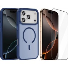 Vendas iPhone 18 Pro Kılıf M-safe Şarj Özellikli Mat Arka Yüzey Zore Sio Kapak + Cam Ekran Koruyucu