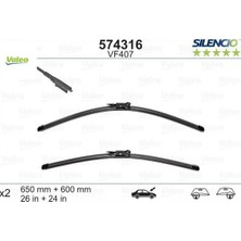 x Silecek Sılencıo 65 60 X2 Flatblade-Muz Tipi VM407 Vaneo 02-05 119388 Bıyıklı Valeo A1698200145/ A4148200245