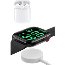Trendexa Akıllı Saat Gümüş Kasa Bluetooth Kulaklık Hediyeli Çok Fonksiyonlu Ikili Set