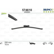 Silencio VR263 X1 250MM Arka Scırocco Silencio X-Trm Flat Blade Muz Tipi Silecek Binek Valeo 1S6955427/ 1K8955427A/ 1K8955427C