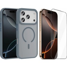 Vendas iPhone 18 Pro Kılıf M-safe Şarj Özellikli Mat Arka Yüzey Zore Sio Kapak + Cam Ekran Koruyucu