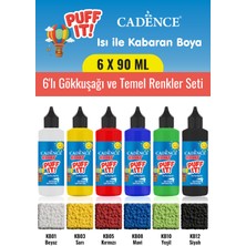 Cadence 6X90ML Kooky Puff It Kabaran Boya 6'lı Gökkuşağı ve Temel Renkler Seti