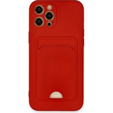 Trendexa iPhone 12 Pro Max Kılıf Kelvin Kartvizitli Silikon - Kırmızı