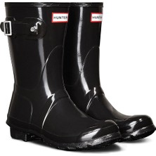 Hunter Originals Wellington Kadın Siyah Kısa Bot Wfs1000rgl-Blk Kışlık Su Geçirmez Malzeme ile Konforlu