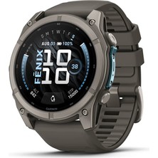 Garmin Fenix 9 – 51 mm - Titanyum, Çakıl Grisi Silikon Kayışlı