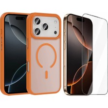 Vendas iPhone 18 Pro Kılıf M-safe Şarj Özellikli Mat Arka Yüzey Zore Sio Kapak + Cam Ekran Koruyucu