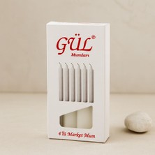 Royaleks Ince Gül Mum 12 cm 4'lü Beyaz