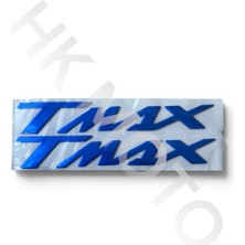 Yamaha Tmax Kabartmalı Logo Sticker (Mavi)