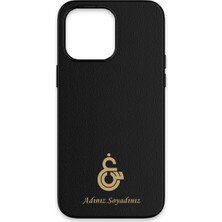 Galatasaray Kişiye Özel Gayin-Sin Arma iPhone 14 Pro Kılıf (Deri, Magsafe) - Lisanslı Orijinal