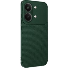 Poco X8 Pro Max Uyumlu Auto Focus Karbon Kapak - Koyu Yeşil