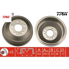 Arka Fren Kampanası Ducato-Boxer-Jumper 82-06 10Q-14Q-18Q 254X98 Trw 1313675080/ 4247.22/ 4449694