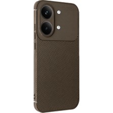 Poco X8 Pro Max Uyumlu Auto Focus Karbon Kapak - Kahverengi