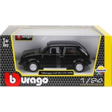 Bburago 1:24 Ölçekli Volkswagen Golf Mk1 GTI 1979 Model Araba Siyah Renkli Koleksiyonluk