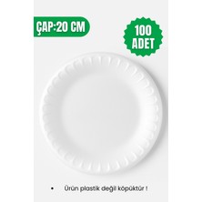 Yok Yok Ambalaj Köpük Tabak Yuvarlak Orta Boy 100 Adet Çap:20cm