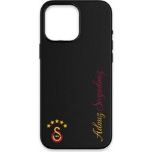 Galatasaray Kişiye Özel 5 Yıldız Arma iPhone 16 Pro Max Kılıf (Deri, Magsafe) - Lisanslı Orijinal