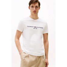 Tommy Hilfiger Core Tommy Logo Tee Erkek T-Shirt Düz Renk Tasarım XL Yumuşak Doku