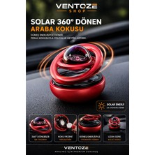 Ventoze Solar Güneş Enerjili 360 Derece Dönen Kristal Galaksi Küre Araba Kokusu ve Dekoratif Aksesuar