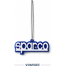 Ventoze Sparco Araç Dikiz Aynası Süsü Tasarım Anahtarlık 10 cm Mavi Beyaz  04 Dokuz Parçalı Set