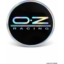 Ventoze O.z Racing Hologram Pleksi Araç Amblemi 54 mm Dekoratif Sticker Siyah