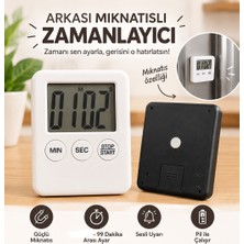 Gaman Dijital Mutfak, Çalışma Zamanlayıcısı Geri Ileri Sayım 100 Dk Beyaz Mini Mıknatıslı Kronometre