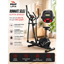Voit V-Fit By Runmate Seleli Manyetik Eliptik Bisiklet | Sessiz Çalışan, Elden Nabız Ölçerli, Ayarlanabilir Sele