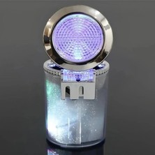 Ventoze Rgb Işıklı Araç Içi Kokusuz Küllük Kapaklı Oto Küllük LED Bardaklık Uyumlu Universal