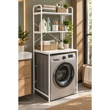 Sulorahome Çamaşır Makinesi Üstü Banyo Rafı - Beyaz 70 cm