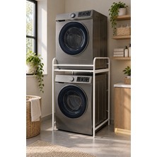Sulorahome Çamaşır Makinesi Üstü Metal Raf Ünitesi - Beyaz 66 cm
