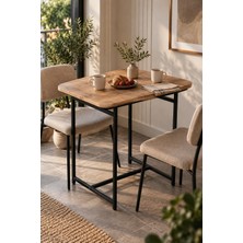Sulorahome Kahverengi Suntalam Mutfak Masası Metal Ayaklı 72X52 cm