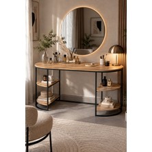 Sulorahome Dolunay Çalışma ve Makyaj Masası Kahverengi 140 cm